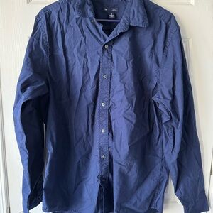 GAP Men's Deep Blue Casual Button Down Shirt